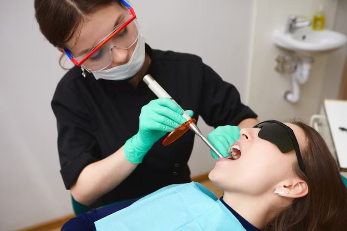 root canal treatment procedure to remove infected pulp and restore oral health.